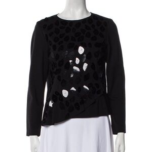 Akris Black large sequin Textured Blouse